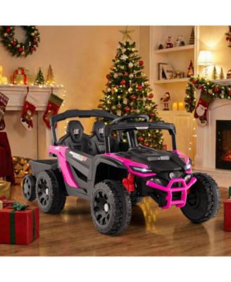 12V Battery Powered Ride On Tractor with Parent Remote Control-Black