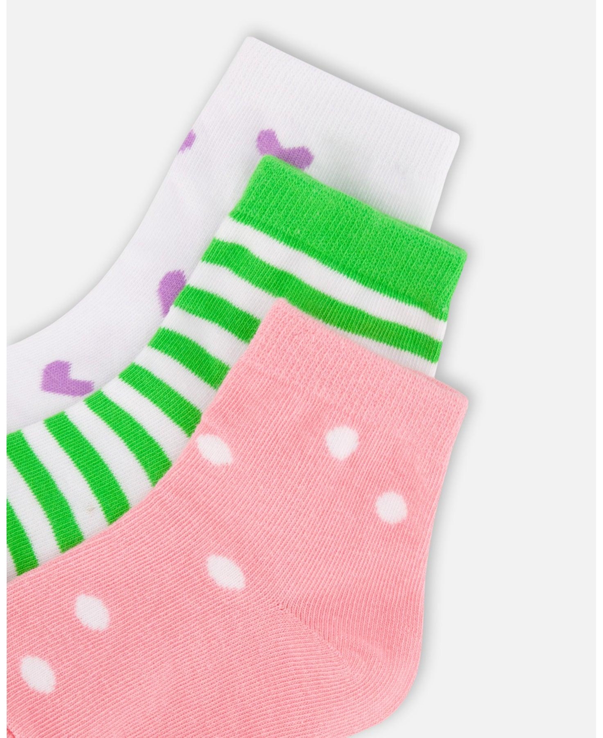 Deux par Girl Socks (3 Pairs) Striped