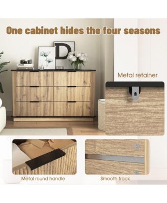 Modern Multi-Functional Six-Drawer MDF Cabinet