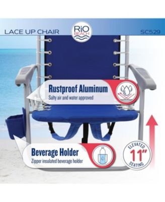 2 x 2 x 2 ft Navy 4-Position Lace-up Aluminum Backpack Chair 2 Pack