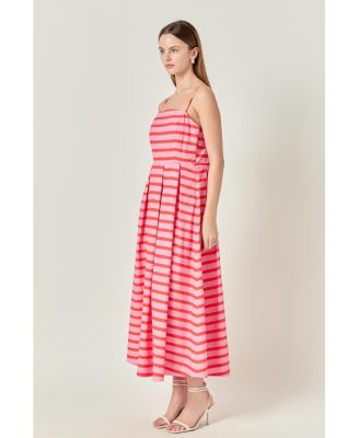 Women's Striped Midi Dress