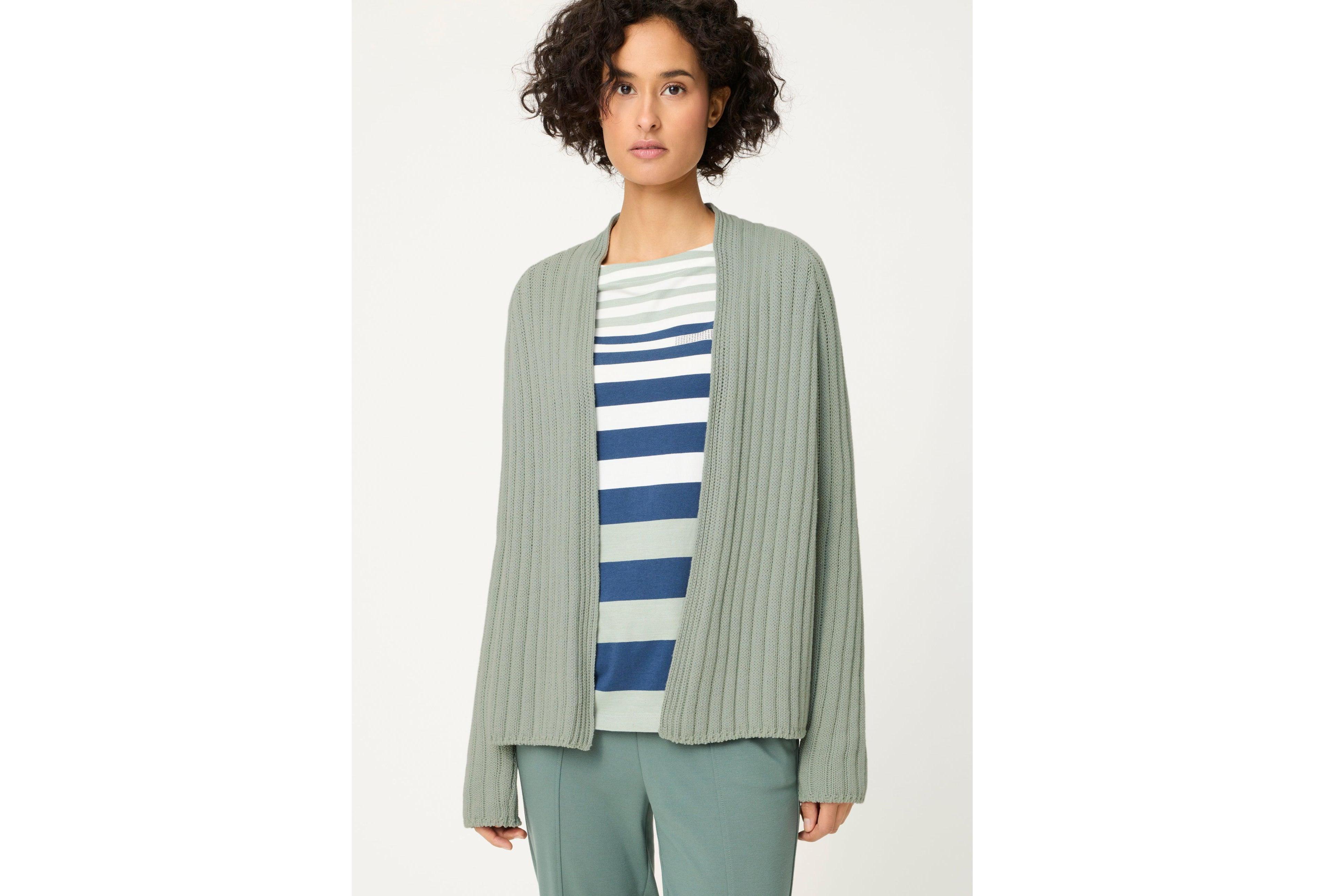 Olsen Women's Rib Knit Open Front Cardigan