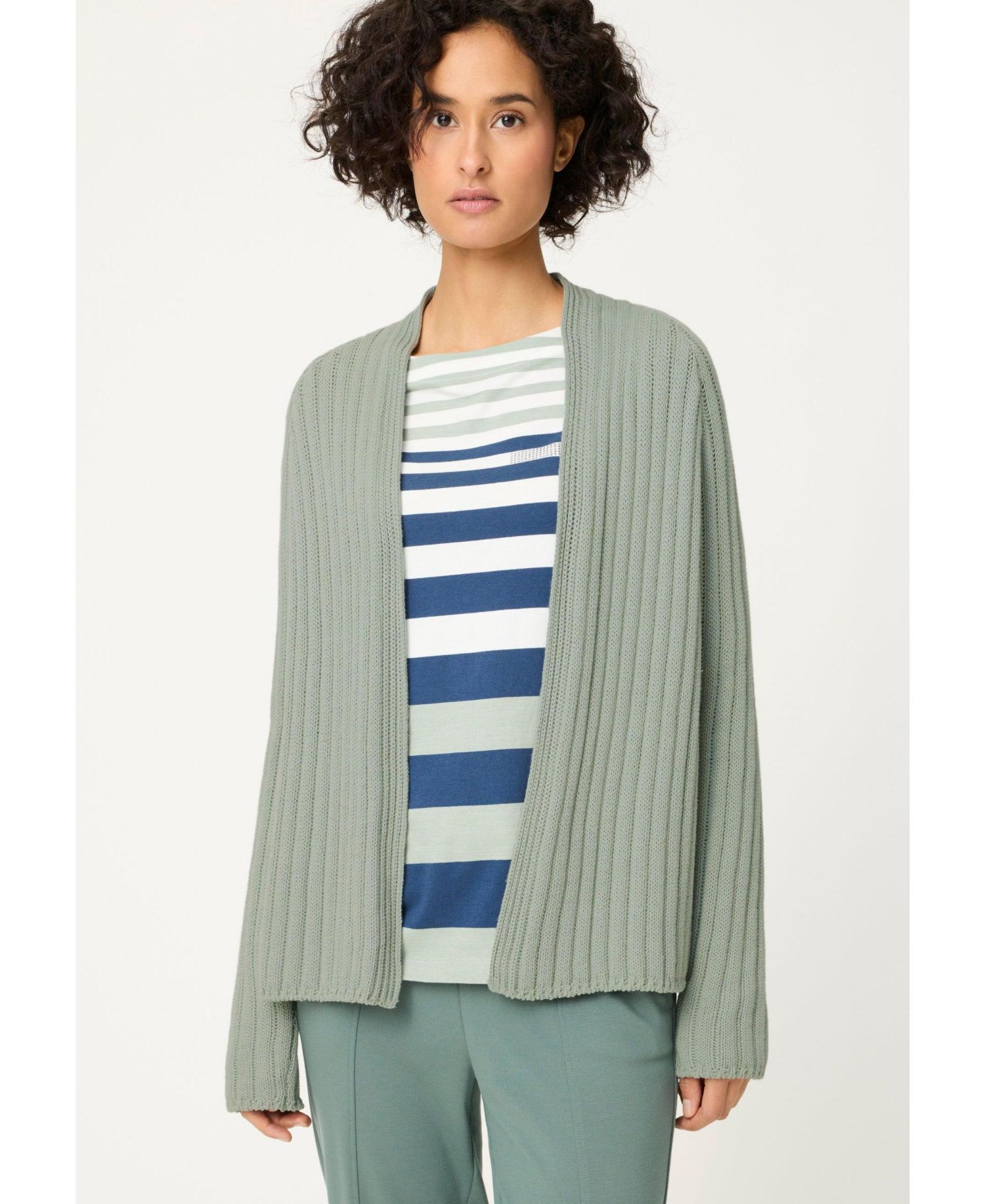 Women's Rib Knit Open Front Cardigan
