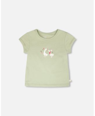 Big Girls ganic Cotton Jersey T-Shirt Light Khaki Green