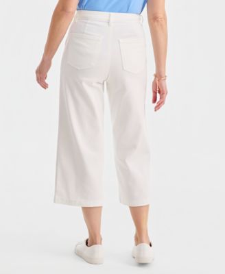 Women's Cropped High-Rise Wide-Leg Jeans