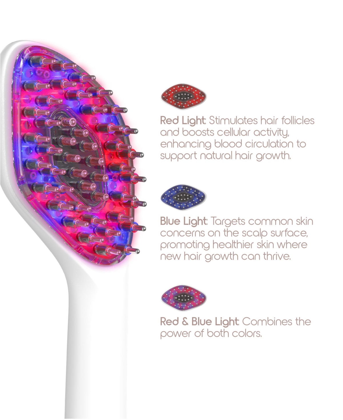 Tzumi Red Light Rechargeable Dry Paddle Brush