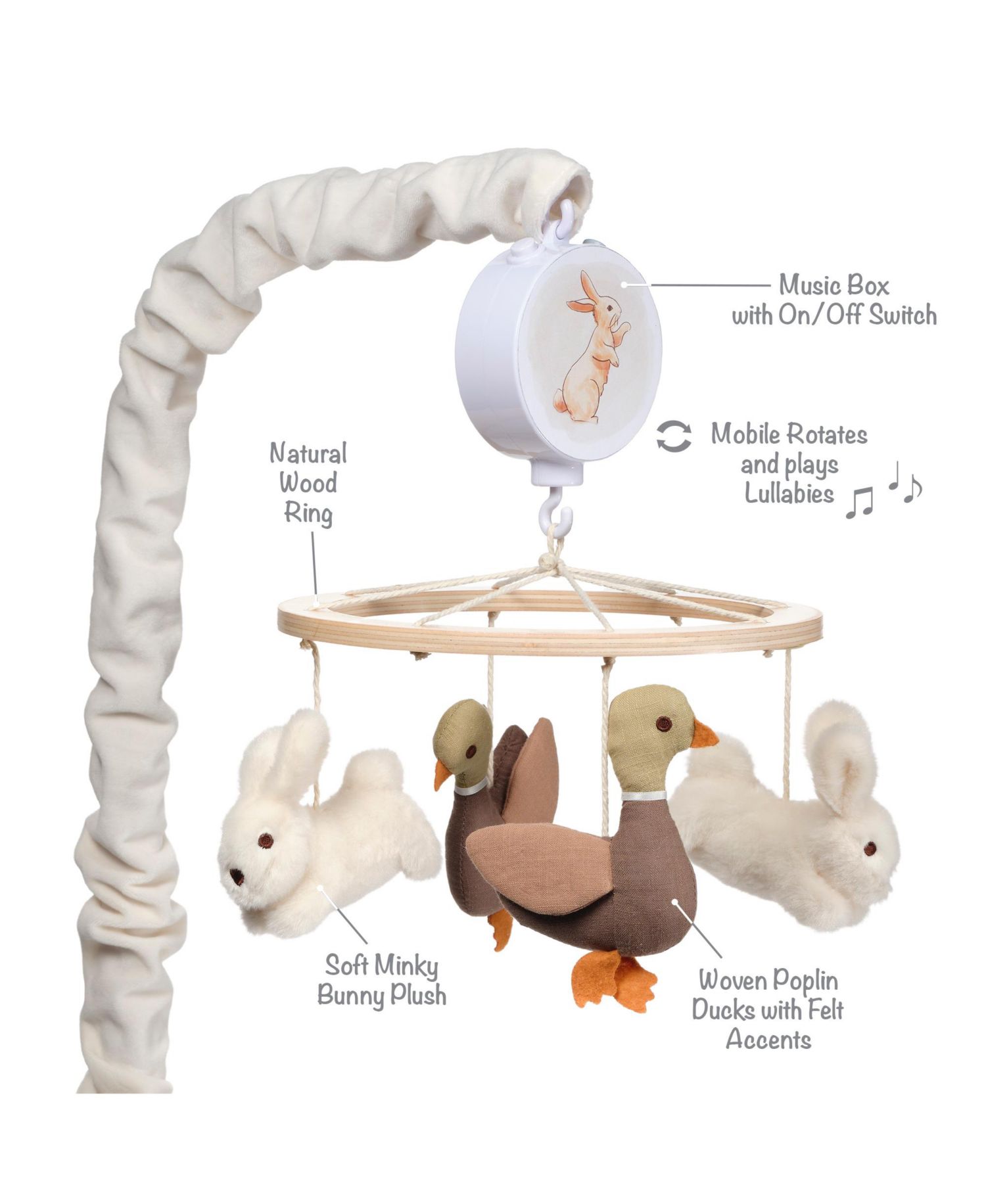 Bunny Hop Musical Crib Mobile