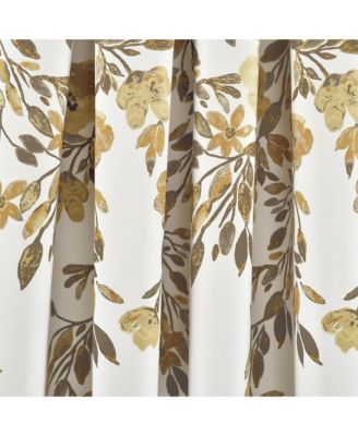 Tanisha Light Filtering Window Curtain Panels Pair 52"W x 84"L Neutral & Gray - Floral Curtains for Bedroom - Drapes - Living Room Curtains