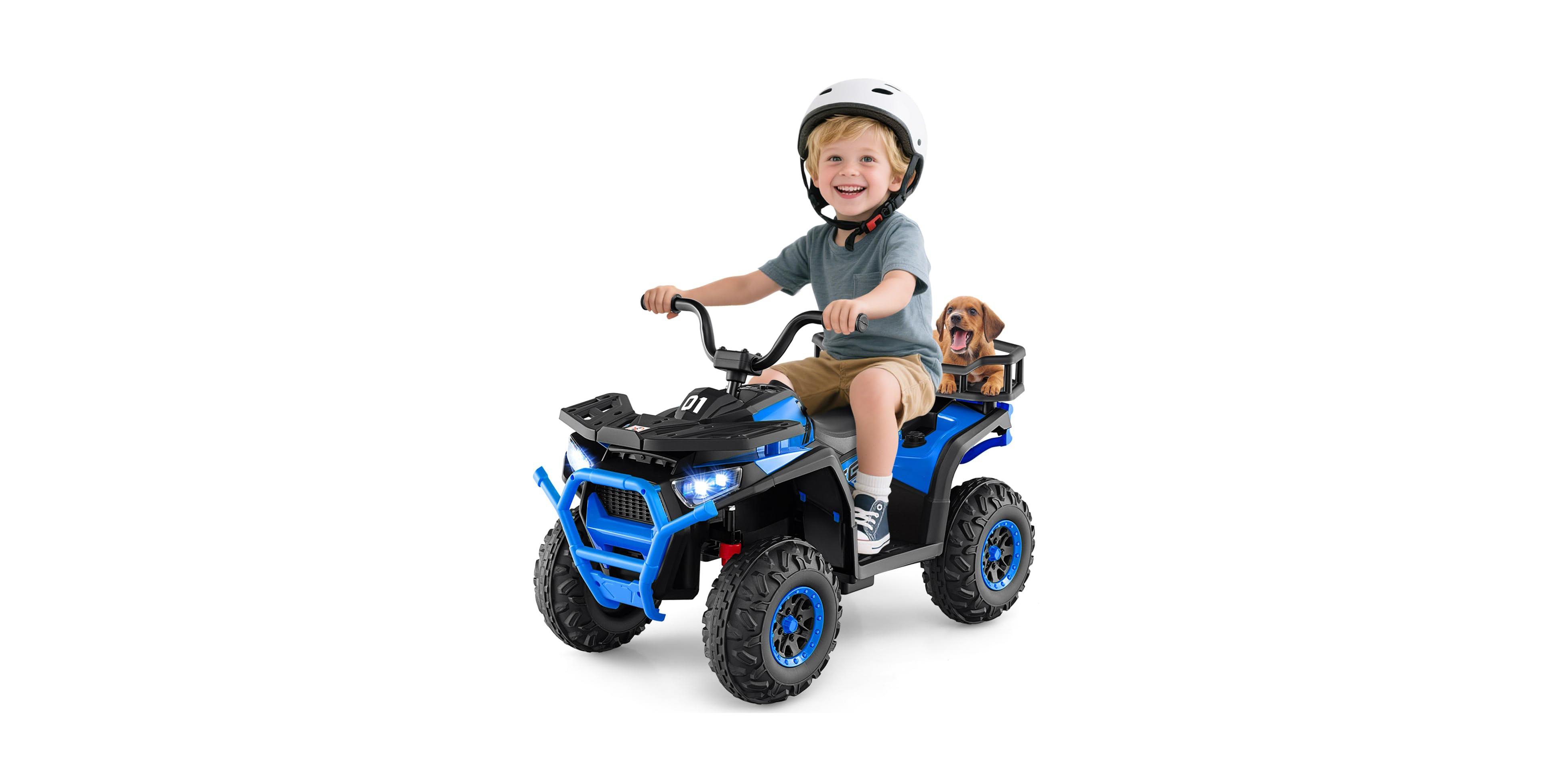 Mecale 24V Kids' Ride-On Atv Quad with Led Lights & Music, Ages 3+