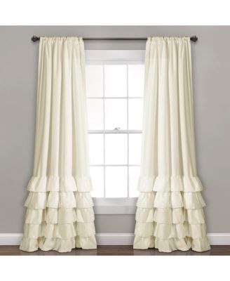Lush Decor Allison Ruffle Light Filtering Window Curtain Panels Pair Coquette Curtains for Bedroom - Ruffle Curtains Kids