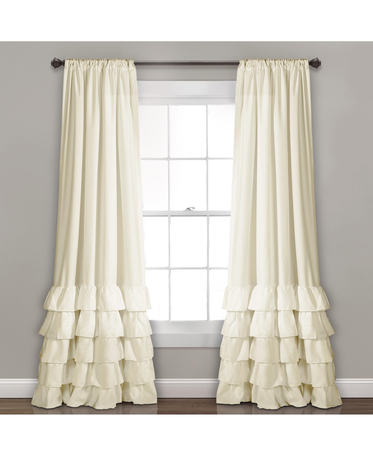 Allison 40" x 84" Ruffle Curtain Set