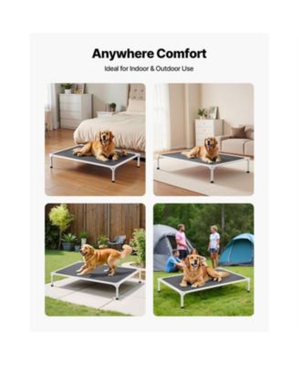 Elevated XL Dog Cot with Teslin Mesh, Portable Raised Bed for Large Dogs