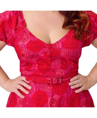 Plus Size 1960s Ohara Sweetheart Neckline Swing Dress