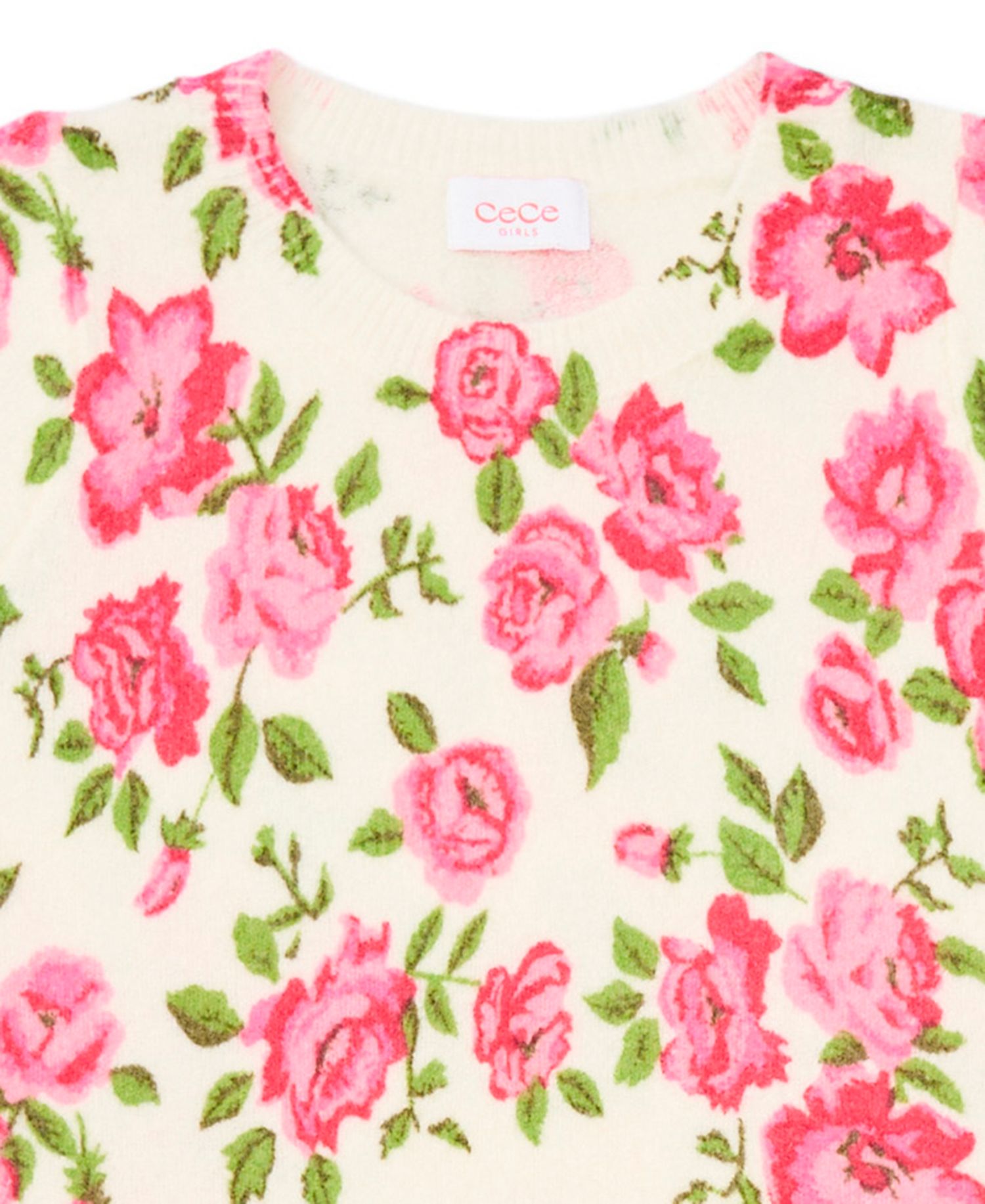 Girls' 7-16 Short-Sleeve Crewneck Floral T-Shirt