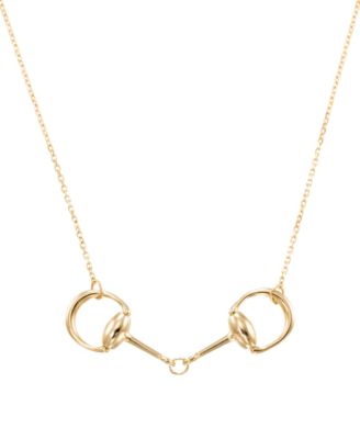 High Polished Stirrups Necklace in 10k Yellow Gold