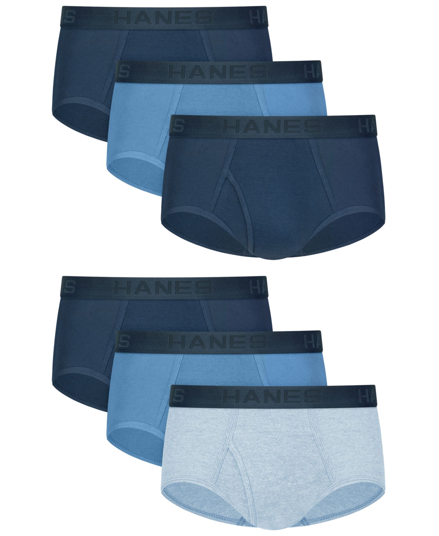 Трусы-брифы Dyed для мужчин, хлопок, 6 шт. — Hanes, цвет: Синий — фото 1