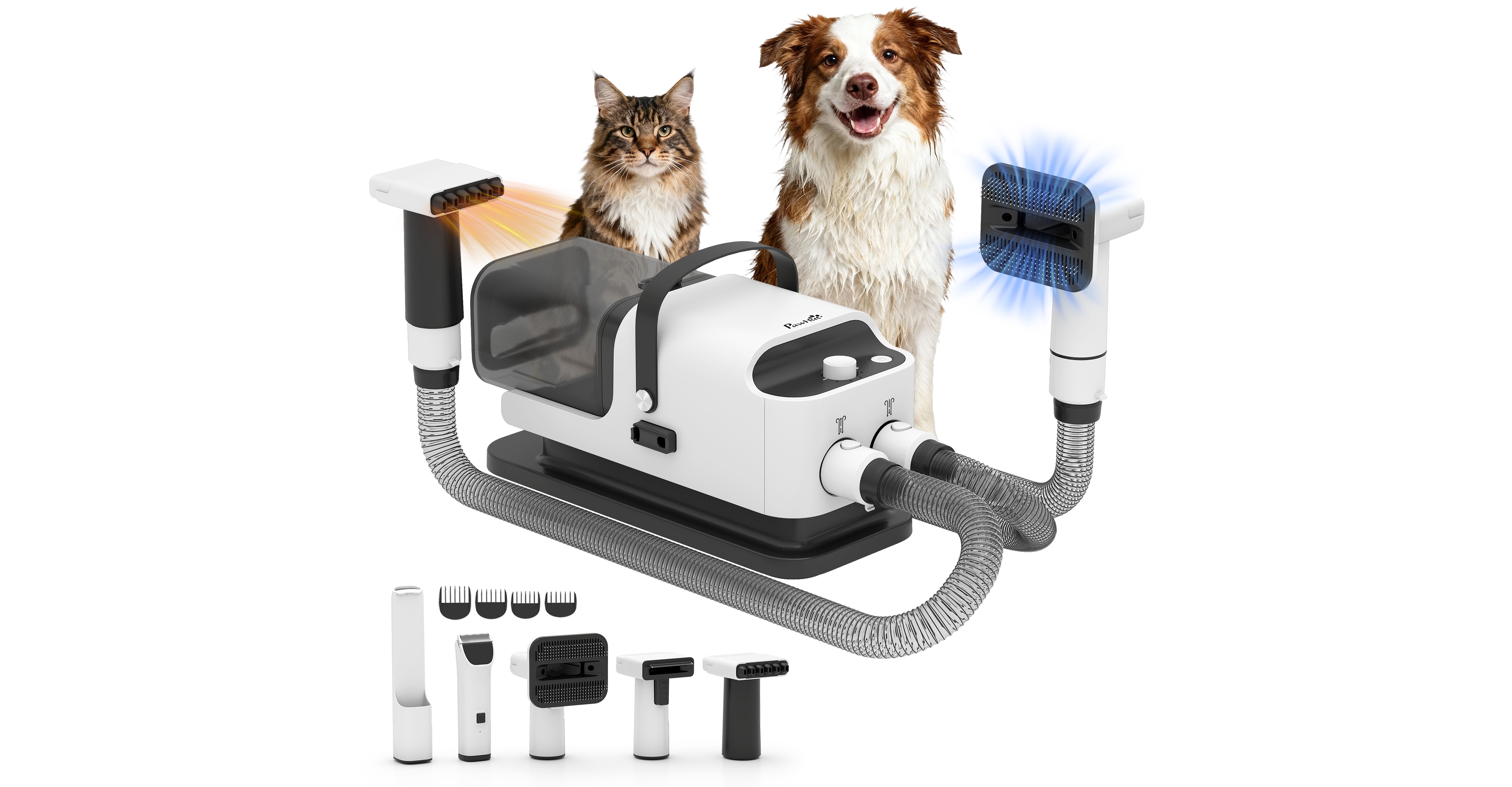 PawHut 5 in 1 Dog Grooming Vacuum & Dryer w/ Clipper for Shedding Pet Hair