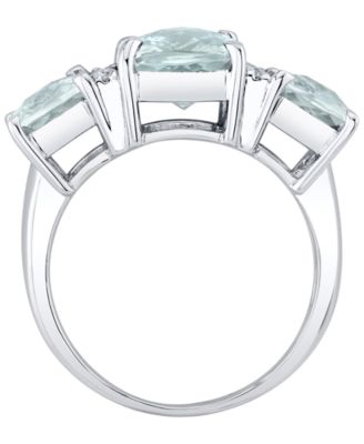 Aquamarine (1-1/10 ct. t.w.) & Diamond (1/5 ct. t.w.) Ring in 14k White Gold