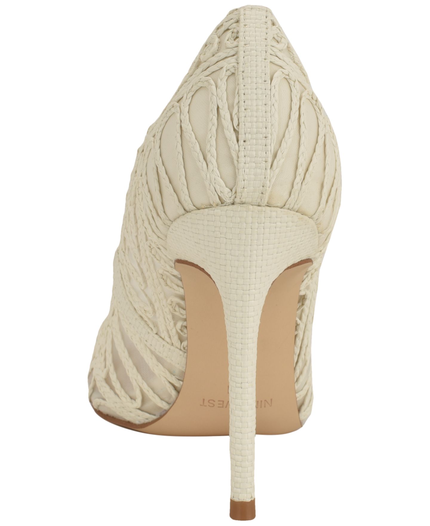 Женские туфли Nine West Frista Woven Pointed Toe Stiletto Dress Pumps, цвет: Кремовый — фото 3