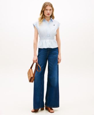 Women's Smocked Waist Shirt