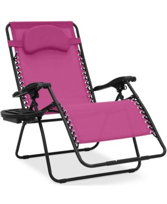 Oversized Zero Gravity Chair, Folding Outdoor Patio Lounge Recliner w/ Cup Holder