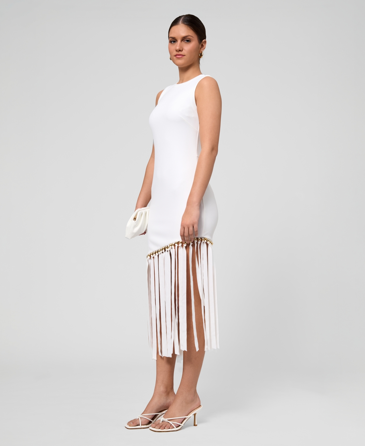 Rachel Roy Women's Catalina Fringe Crewneck Midi Dress