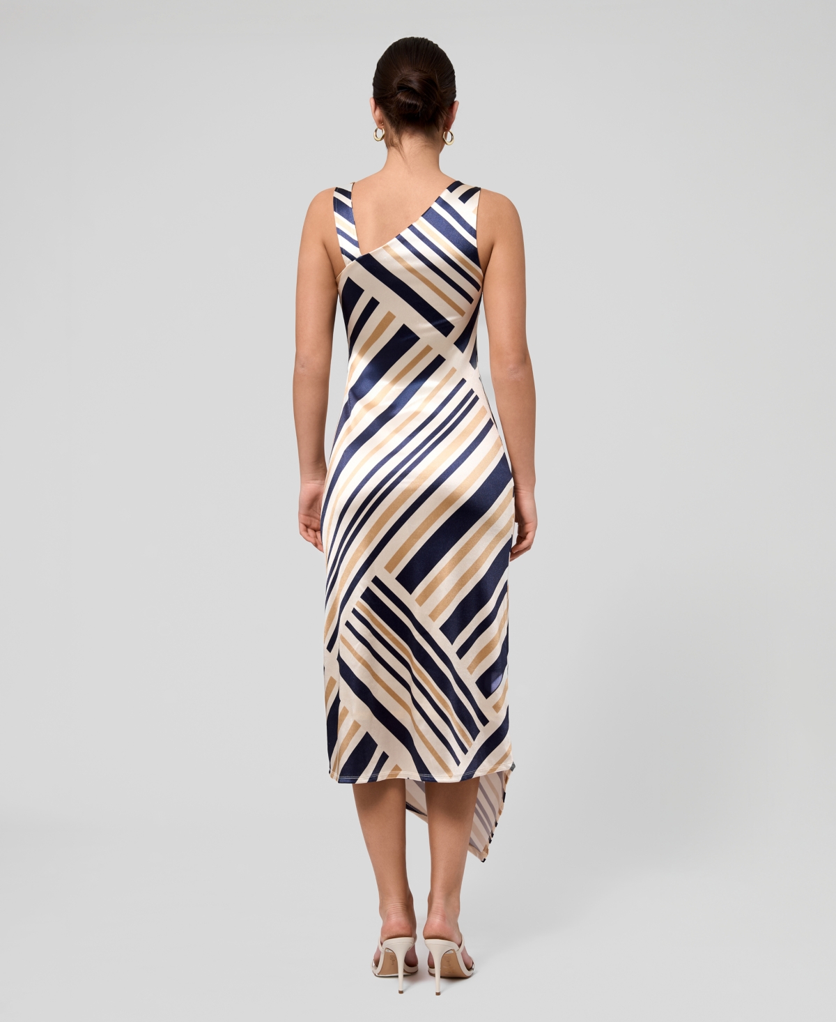 Rachel Roy Women's Asymmetrical Neck Midi Dress