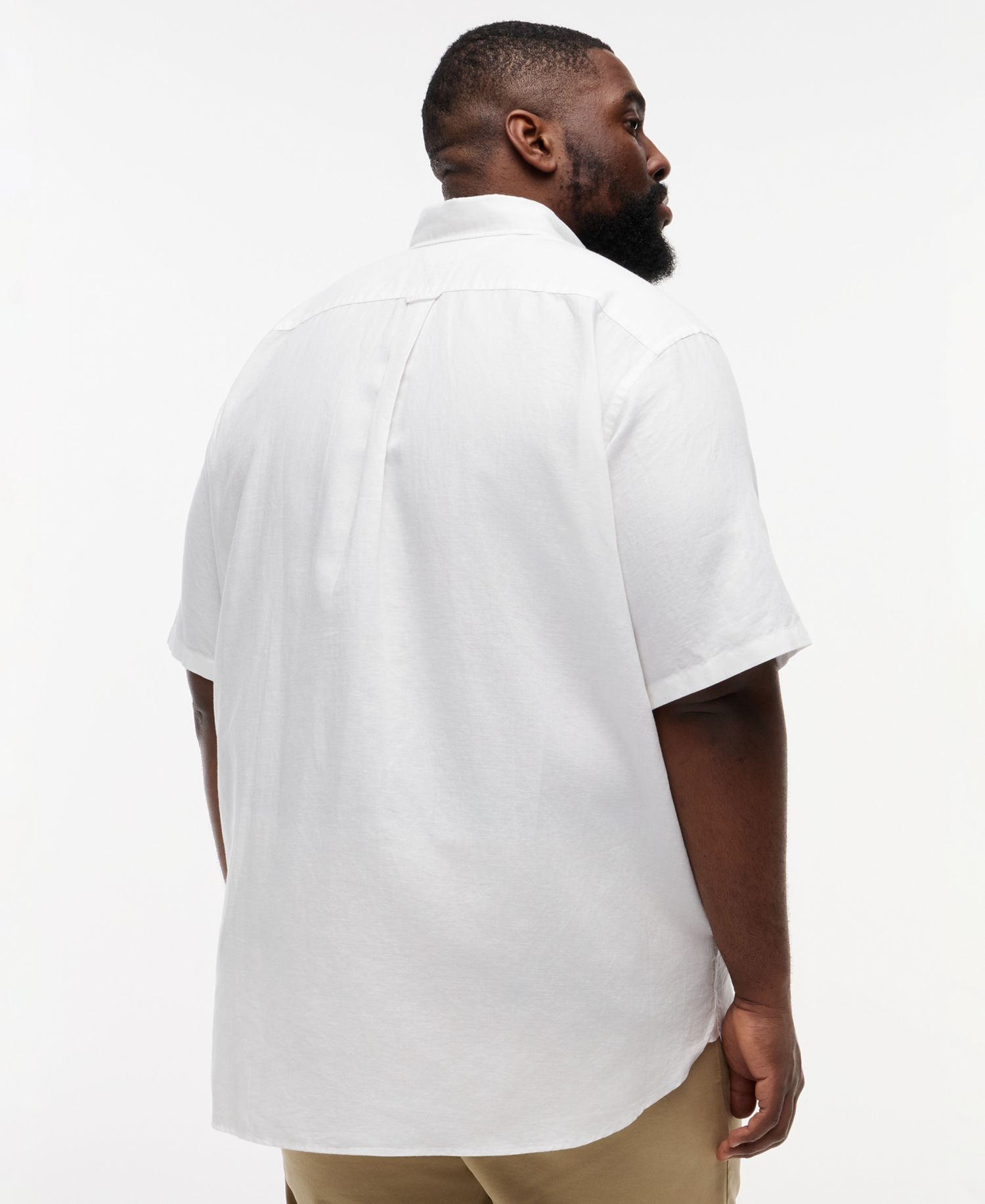 Men's Big & Tall Linen-Blend Short-Sleeve Shirt