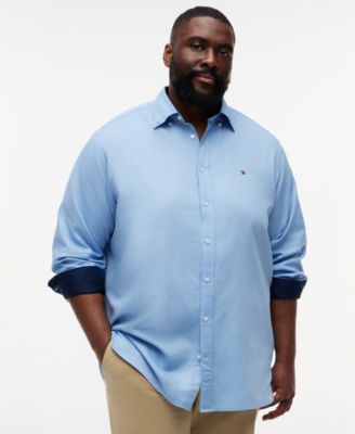 Men's Big & Tall 100% Linen Button-Down Shirt