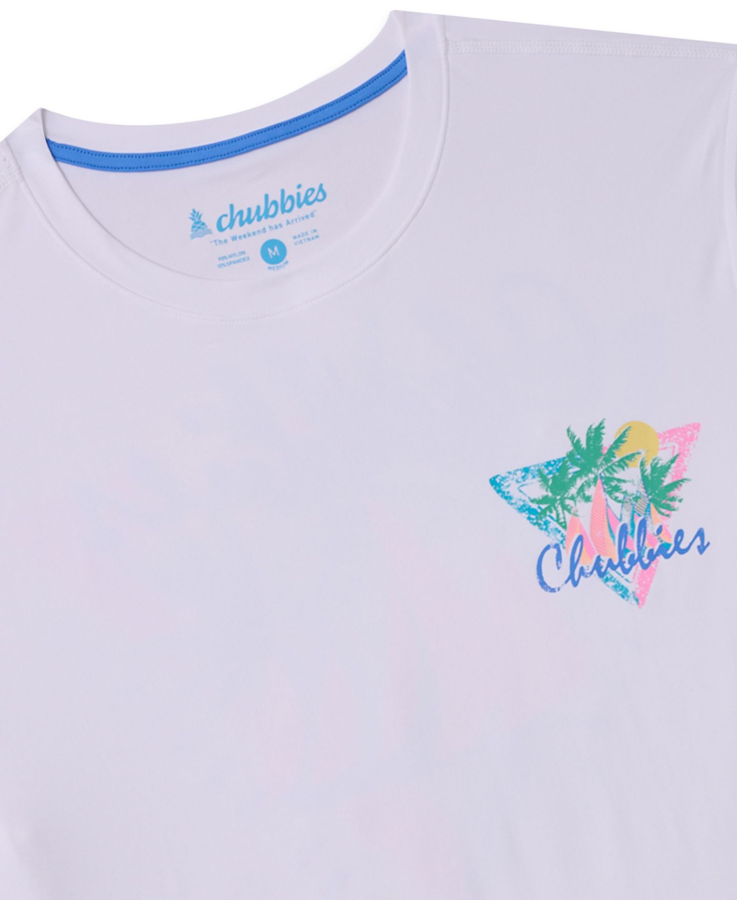 Мужская футболка Chubbies The Tacking Toward Sun Crewneck Swim T-Shirt, цвет: Оптический белый — фото 3