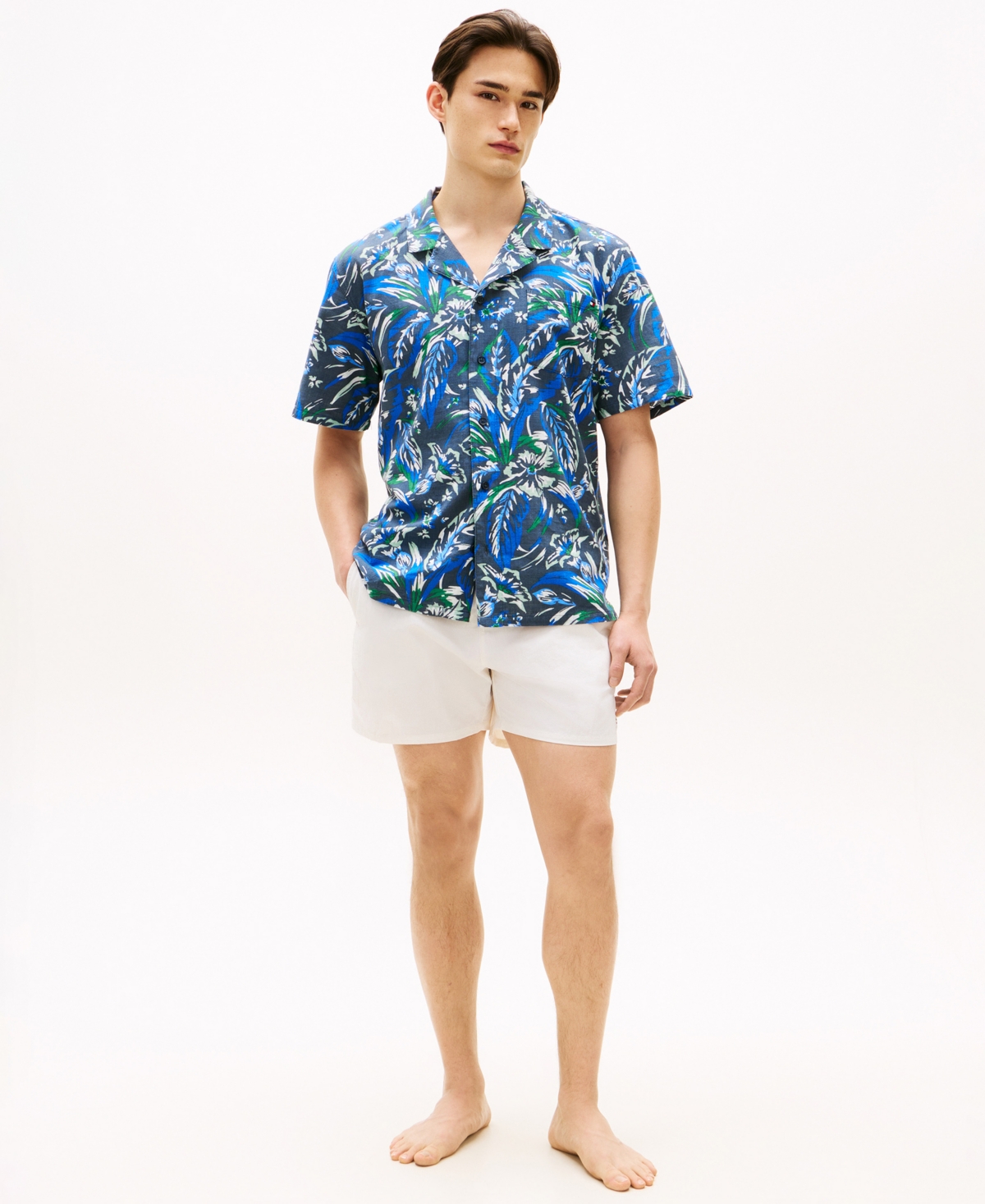 Tommy Hilfiger Men's Short Sleeve Floral Print Woven Shirt