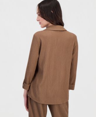 Petite Johnny Collar 3/4-Sleeve Top