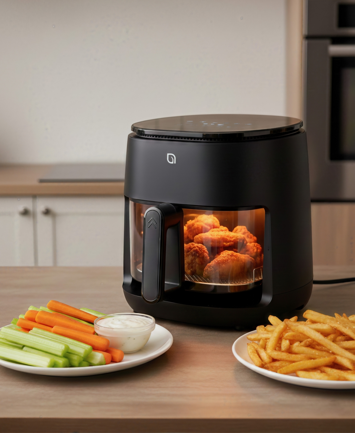 Willow Kitchen 5QT Digital Glass Air Fryer - Self-Cleaning, Touch Screen, Healthier Frying, Watch Your Food Cook