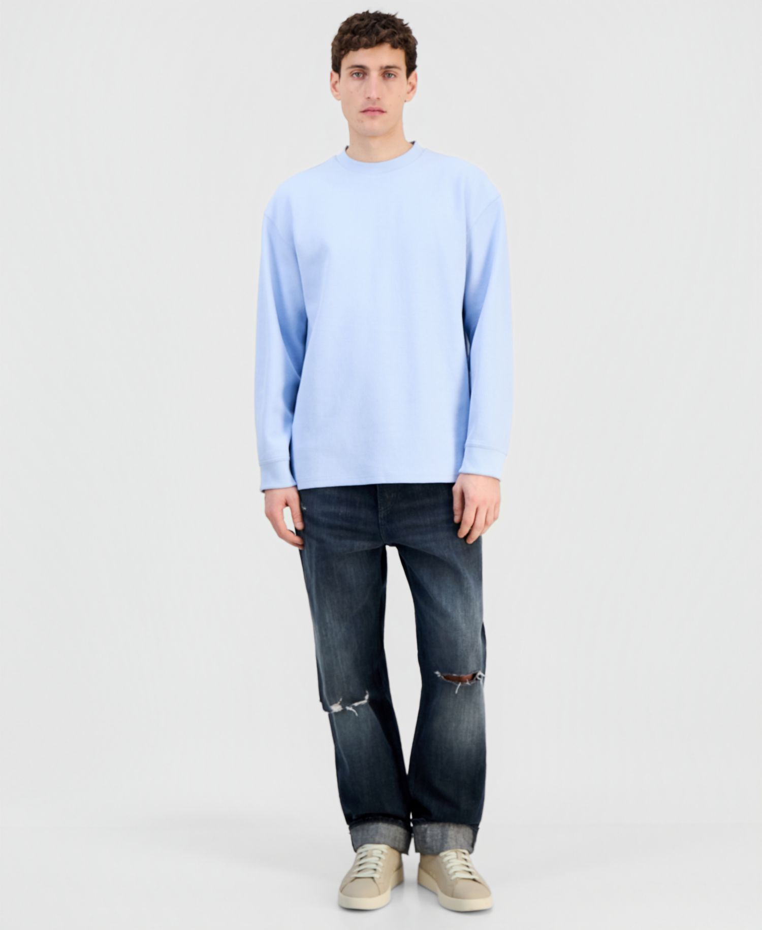 Hugo by Men's Waffled Jersey Long-Sleeve T-Shirt