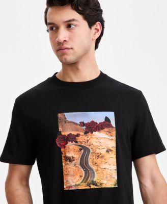 Men's Cotton Bikers & Roses Logo Graphic T-Shirt