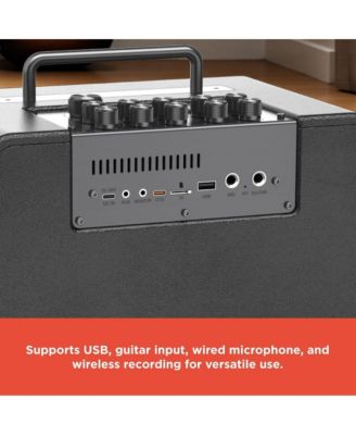 110W Wireless Speaker, Bluetooth/USB/AUX, Guitar & Mic, LED Lights Metallic Finish and Grill For Powerful Sound – 4001986