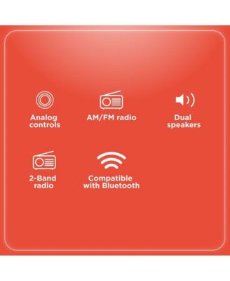 Retro AM/FM Radio, Vintage and Classic Wood Style, Bluetooth, Dual 5W Speakers – 4001796