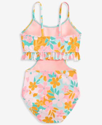 Girls' 7-16 Ruffle Monokini One-Piece Swimsuit