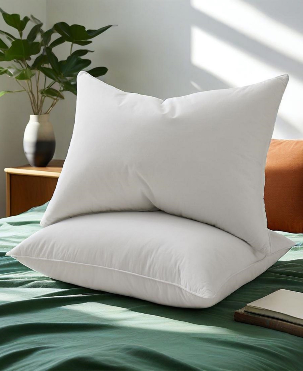 Unikome Medium Firm Goose Feather Down 2-Pack Pillows