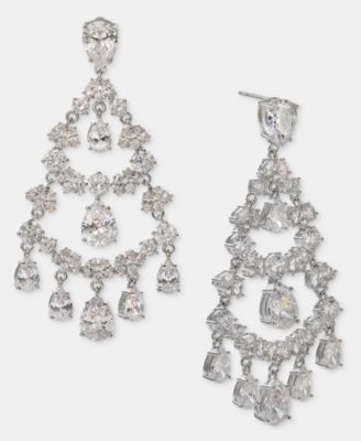 Cubic Zirconia Shaky Chandelier Earrings 