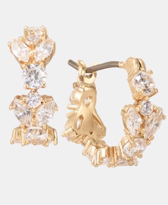 Extra Small Cubic Zirconia Huggie Hoop Earrings, 0.36"