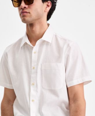 Men's Devin Linen Blend Woven Short-Sleeve Shirt