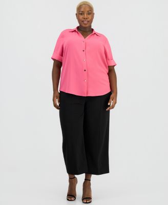 Plus Size Button-Front Shirt