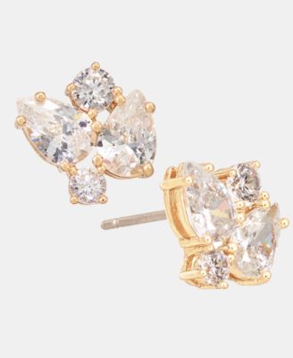 Cubic Zirconia Cluster Stud Earrings