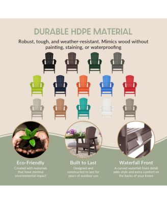 Outdoor Patio Shell-back Adirondack Dining Chair All Weather