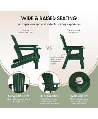 Outdoor Patio Shell-back Adirondack Dining Chair All Weather