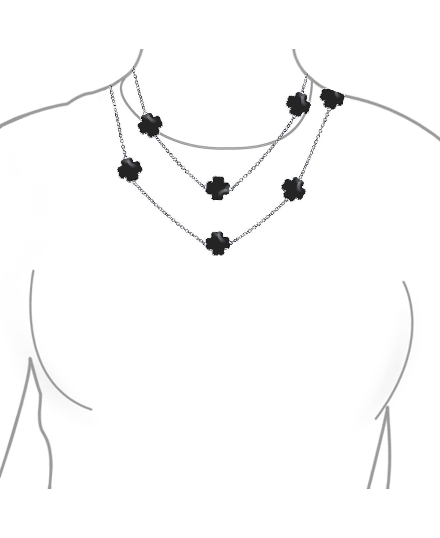 Enamel Flower Strand Necklace