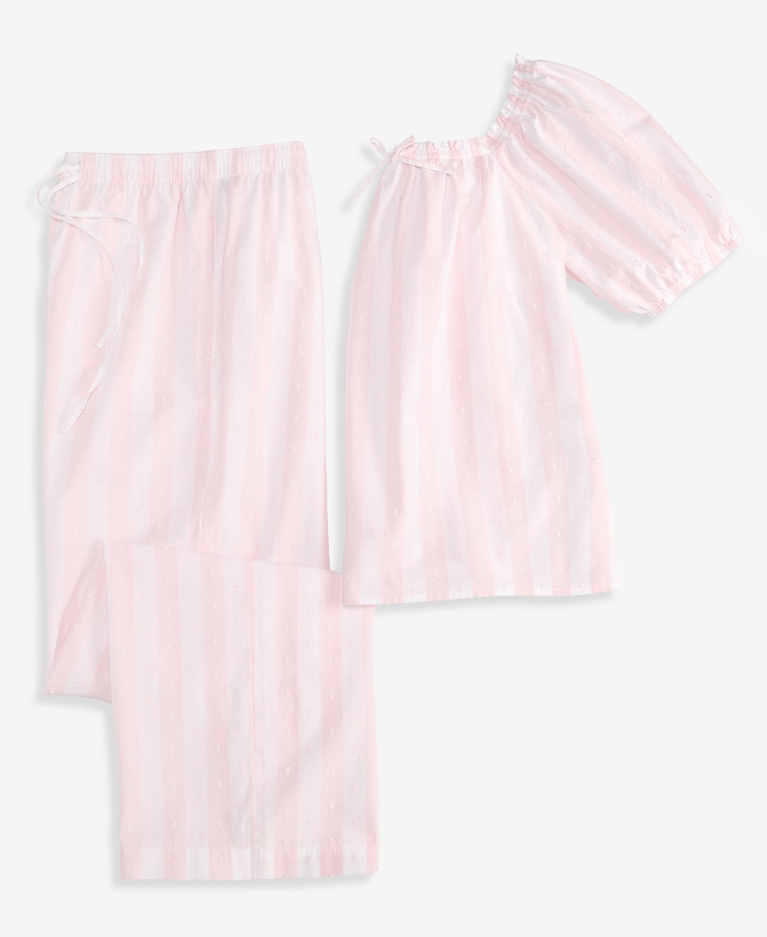 Women's Woven Cotton Stripe Pajama Set