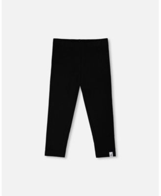 Baby Girls Rib Capri Leggings Black