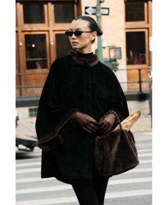 Women's Premium Suede Poncho
